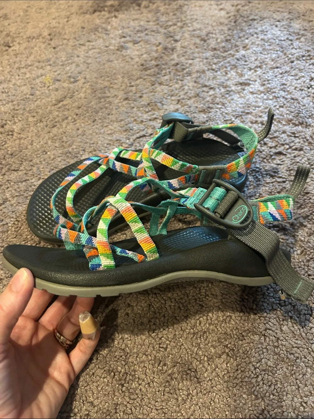 Chaco Camper Turquoise Multicolor Youth Sandal Strap Shoes J180234 Unisex Size 3